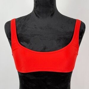 J. Crew Heritage Scoopneck Bikini Top Size XS Red Adjustable Back Hook